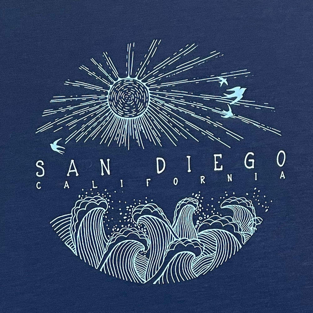 San Diego California Navy Blue Women's Short Sleeve Tee XL